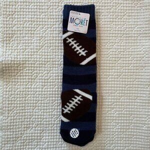 NWT Blue Jacques Monet Football Fuzzy Grip Slipper Socks